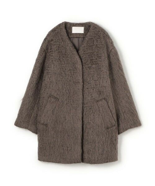 TOMORROWLAND/トゥモローランド フラッフィーシャギー Vカラーミドルコート 49 ブラウン 36(9号) TOMORROWLAND/トゥモローランド フラッフィーシャギー Vカラーミドルコート 49 ブラウン 36(9号)
