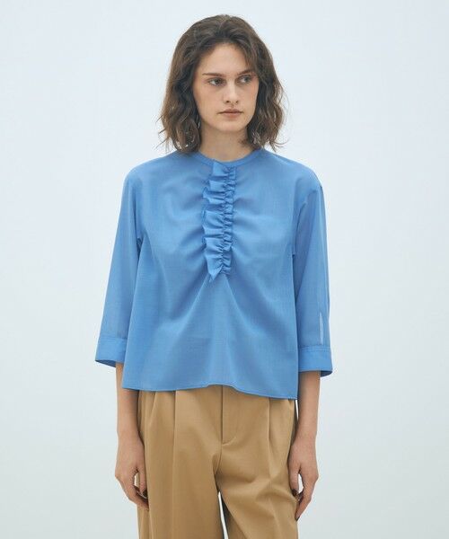 TOMORROWLAND / トゥモローランド シャツ・ブラウス（半袖以外） | ポリエステルウールボイル フリルブラウス | 詳細2