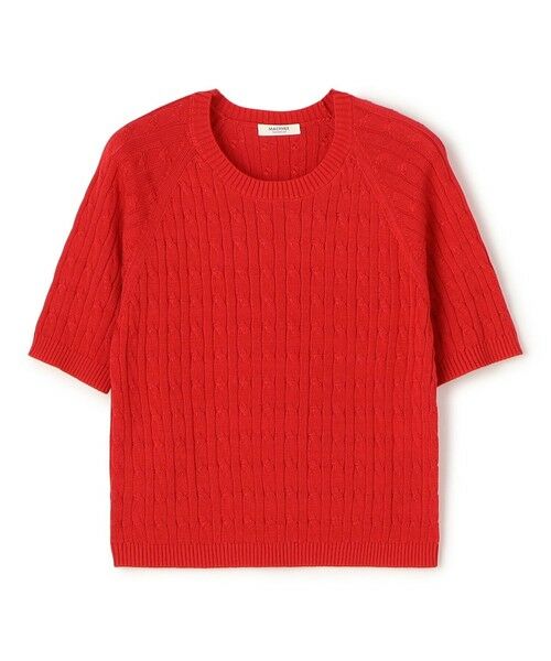 TOMORROWLAND / トゥモローランド ニット・セーター | ギザケーブル ハーフスリーブプルオーバー(35 レッド)