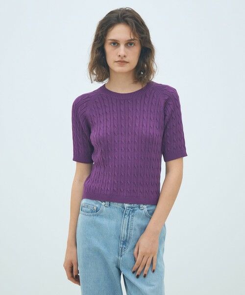 TOMORROWLAND / トゥモローランド ニット・セーター | ギザケーブル ハーフスリーブプルオーバー | 詳細13