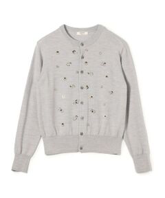 TOMORROWLAND / トゥモローランド カーディガン・ボレロ | ウールビジュー クルーネックカーディガン