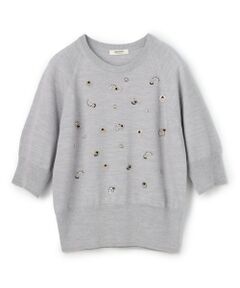 TOMORROWLAND / トゥモローランド ニット・セーター | ウールビジュー ハーフスリーブプルオーバー