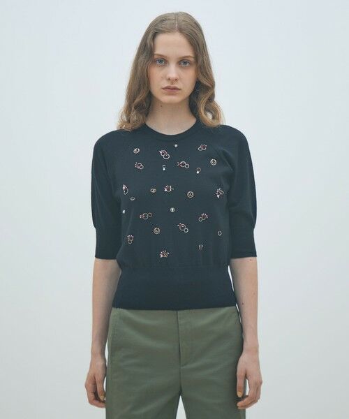 TOMORROWLAND / トゥモローランド ニット・セーター | ウールビジュー ハーフスリーブプルオーバー | 詳細2