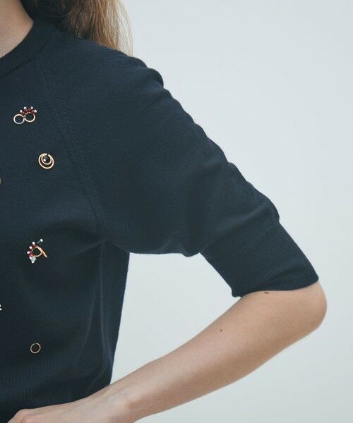 TOMORROWLAND / トゥモローランド ニット・セーター | ウールビジュー ハーフスリーブプルオーバー | 詳細6