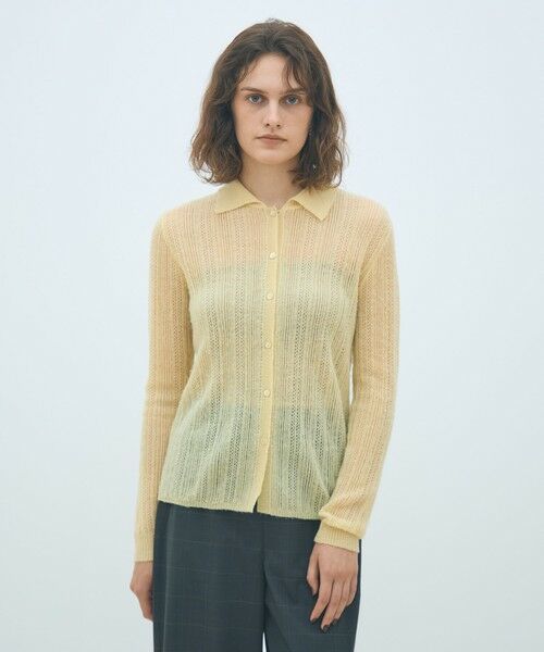 TOMORROWLAND / トゥモローランド カーディガン・ボレロ | レーシーアルパカブレンド ポロカーディガン | 詳細2