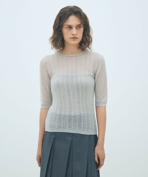 TOMORROWLAND / トゥモローランド ニット・セーター | レーシーアルパカブレンド ハーフスリーブプルオーバー | 詳細2