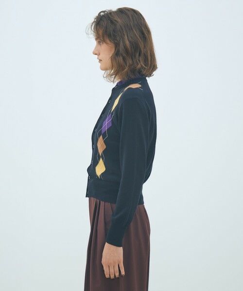 TOMORROWLAND / トゥモローランド カーディガン・ボレロ | プレーンウールアーガイル クルーネックカーディガン | 詳細3