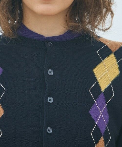 TOMORROWLAND / トゥモローランド カーディガン・ボレロ | プレーンウールアーガイル クルーネックカーディガン | 詳細5