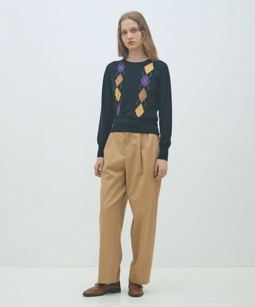 TOMORROWLAND / トゥモローランド ニット・セーター | プレーンウールアーガイル クルーネックプルオーバー | 詳細1