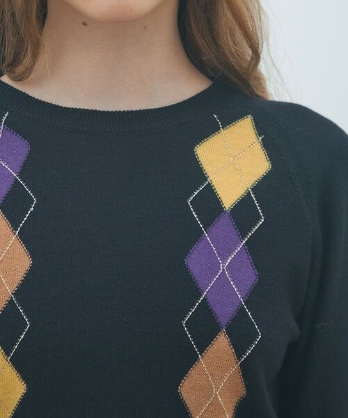 TOMORROWLAND / トゥモローランド ニット・セーター | プレーンウールアーガイル クルーネックプルオーバー | 詳細5