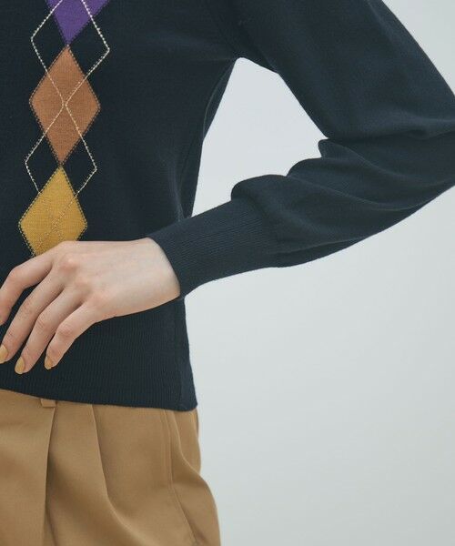 TOMORROWLAND / トゥモローランド ニット・セーター | プレーンウールアーガイル クルーネックプルオーバー | 詳細6