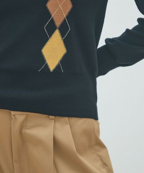TOMORROWLAND / トゥモローランド ニット・セーター | プレーンウールアーガイル クルーネックプルオーバー | 詳細7