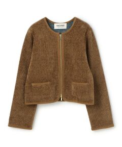 TOMORROWLAND / トゥモローランド カーディガン・ボレロ | シェニールジャカード ジップアップカーディガン