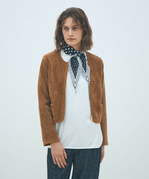 TOMORROWLAND / トゥモローランド カーディガン・ボレロ | シェニールジャカード ジップアップカーディガン | 詳細2