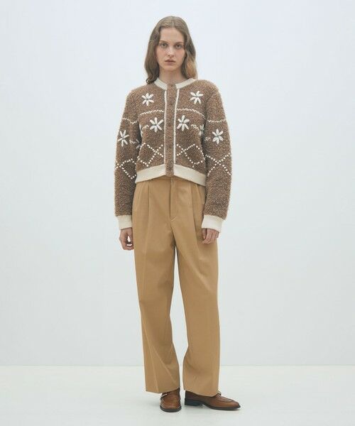 TOMORROWLAND / トゥモローランド カーディガン・ボレロ | ムートンエンブロイダリー クルーネックカーディガン | 詳細1