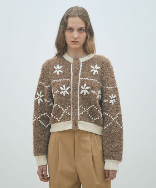 TOMORROWLAND / トゥモローランド カーディガン・ボレロ | ムートンエンブロイダリー クルーネックカーディガン | 詳細2