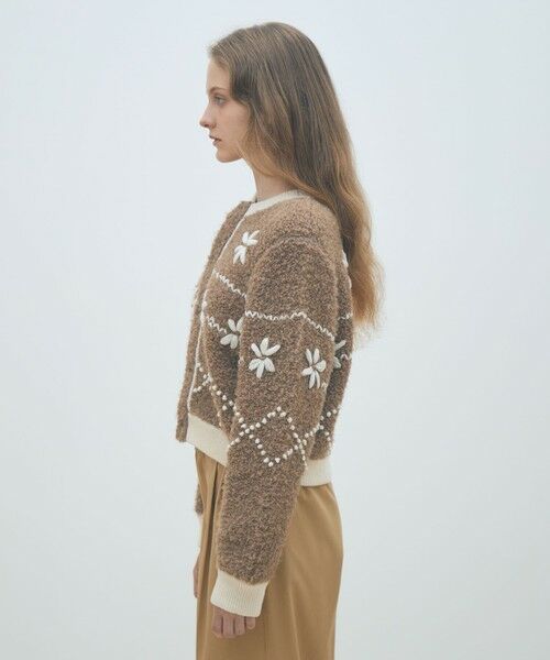 TOMORROWLAND / トゥモローランド カーディガン・ボレロ | ムートンエンブロイダリー クルーネックカーディガン | 詳細3