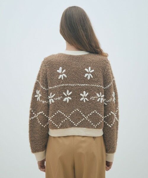 TOMORROWLAND / トゥモローランド カーディガン・ボレロ | ムートンエンブロイダリー クルーネックカーディガン | 詳細4