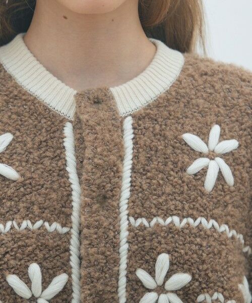 TOMORROWLAND / トゥモローランド カーディガン・ボレロ | ムートンエンブロイダリー クルーネックカーディガン | 詳細5
