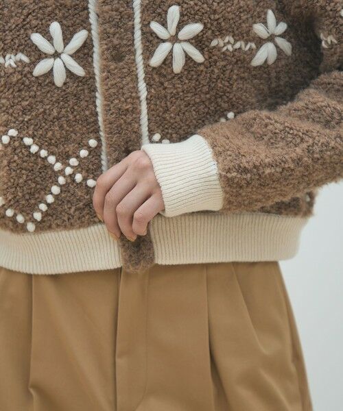 TOMORROWLAND / トゥモローランド カーディガン・ボレロ | ムートンエンブロイダリー クルーネックカーディガン | 詳細6