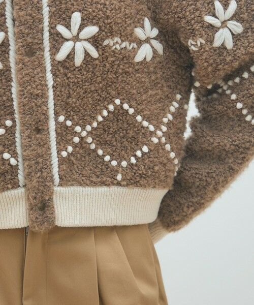 TOMORROWLAND / トゥモローランド カーディガン・ボレロ | ムートンエンブロイダリー クルーネックカーディガン | 詳細7