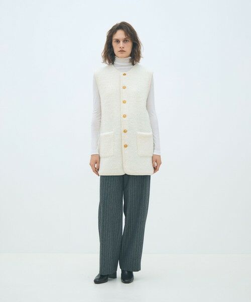 TOMORROWLAND / トゥモローランド ベスト | ムートン ロングジレ | 詳細1