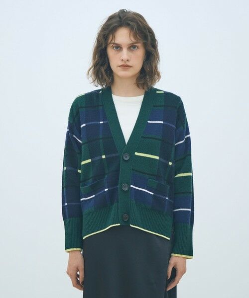 TOMORROWLAND / トゥモローランド カーディガン・ボレロ | NZ LAMBS プリント Vネックカーディガン | 詳細2