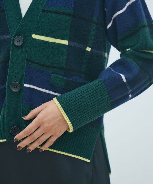 TOMORROWLAND / トゥモローランド カーディガン・ボレロ | NZ LAMBS プリント Vネックカーディガン | 詳細6