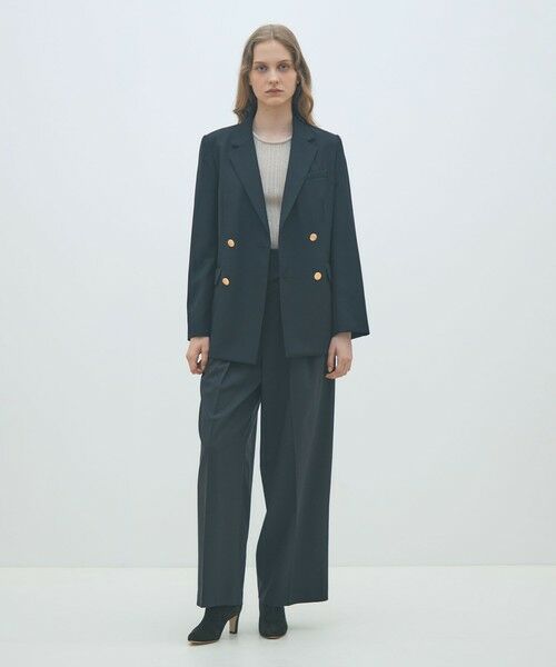 TOMORROWLAND / トゥモローランド スラックス・ドレスパンツ | ポリエステルウールストレッチ タックワイドパンツ | 詳細1