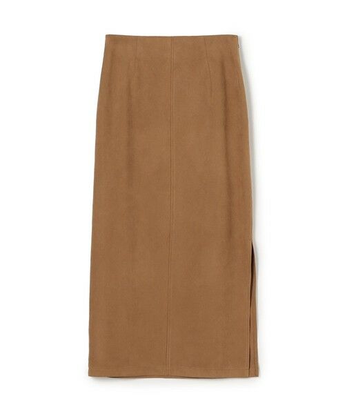 TOMORROWLAND/トゥモローランド フェイクスエード Iラインマキシスカート 43 キャメル 36(9号)