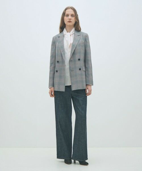 TOMORROWLAND / トゥモローランド テーラードジャケット | ライトウールチェック ダブルブレストジャケット | 詳細1