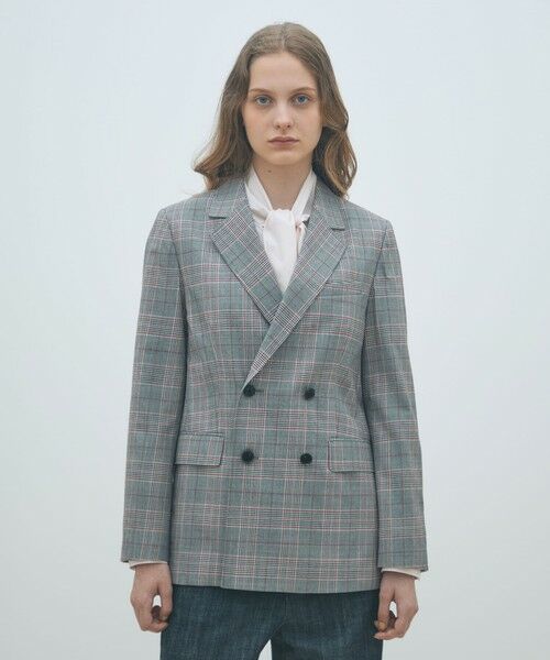 TOMORROWLAND / トゥモローランド テーラードジャケット | ライトウールチェック ダブルブレストジャケット | 詳細2