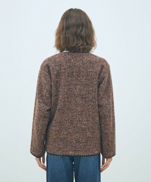 TOMORROWLAND / トゥモローランド ノーカラージャケット | スライバージャージー Vカラージャケット | 詳細4