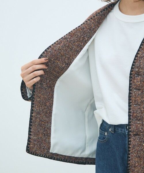 TOMORROWLAND / トゥモローランド ノーカラージャケット | スライバージャージー Vカラージャケット | 詳細5