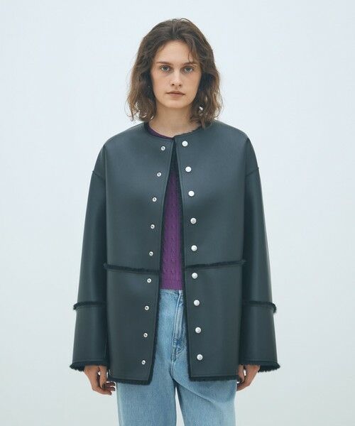 TOMORROWLAND / トゥモローランド その他アウター | フェイクムートン リバーシブルショートコート | 詳細14