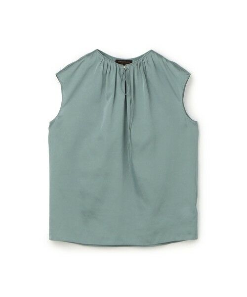 TOMORROWLAND/トゥモローランド シャイニーシャンブレー スリーブレレスブラウス 65 ブルー 36(9号)