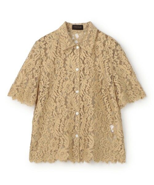 【TOMORROWLANDcollection】コードレースブラウス24200円 セール】 リーフコードレース ハーフスリーブブラウス （シャツ