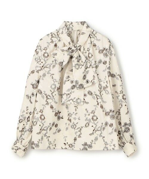 TOMORROWLAND / トゥモローランド シャツ・ブラウス(半袖以外) | タフタフラワーエンブロイダリー ボリュームボウタイブラウス(14 エクリュ系)