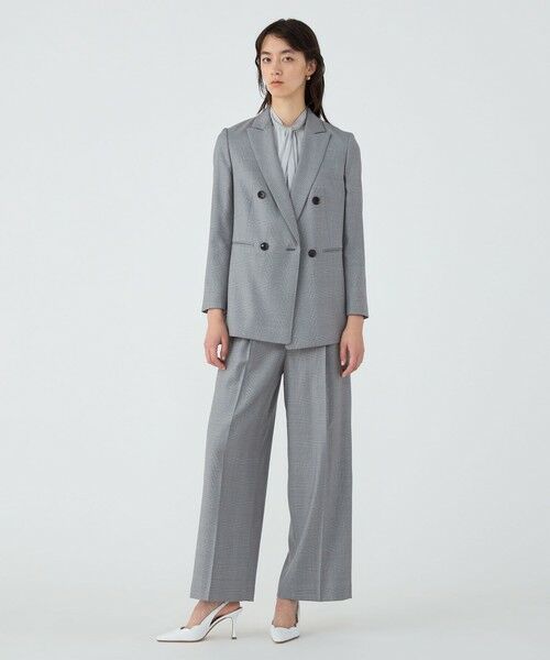 TOMORROWLAND / トゥモローランド スラックス・ドレスパンツ | ZELANDER GLEN CHECK タックワイドパンツ | 詳細2