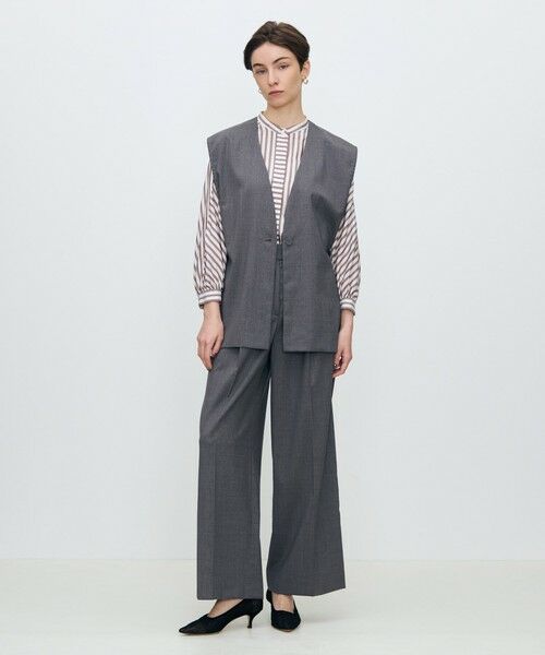 TOMORROWLAND / トゥモローランド その他パンツ | ラメグレー タックワイドパンツ | 詳細1