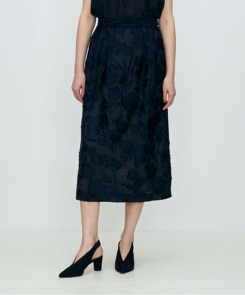 TOMORROWLAND / トゥモローランド ミニ・ひざ丈スカート | シアーカットフラワー タックフレアスカート | 詳細2