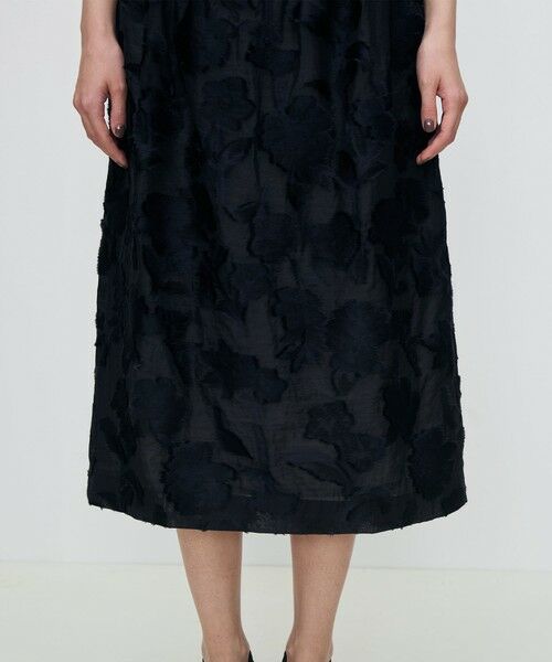 TOMORROWLAND / トゥモローランド ミニ・ひざ丈スカート | シアーカットフラワー タックフレアスカート | 詳細7