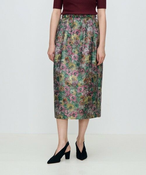 TOMORROWLAND / トゥモローランド ミニ・ひざ丈スカート | フラワーガーデン コクーンスカート | 詳細2