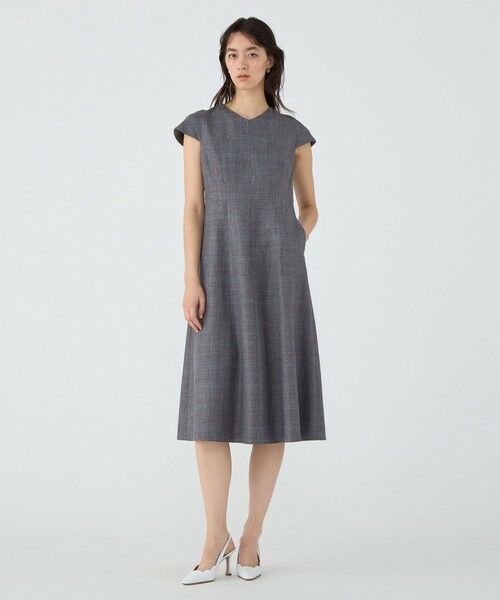 TOMORROWLAND / トゥモローランド ミニ丈・ひざ丈ワンピース | SUMMERTIME BLUE キャップスリーブワンピース | 詳細1