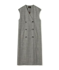 TOMORROWLAND / トゥモローランド ミニ丈・ひざ丈ワンピース | SILK AIR GLEN CHECK ジレワンピース