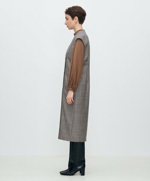 TOMORROWLAND / トゥモローランド ミニ丈・ひざ丈ワンピース | SILK AIR GLEN CHECK ジレワンピース | 詳細2