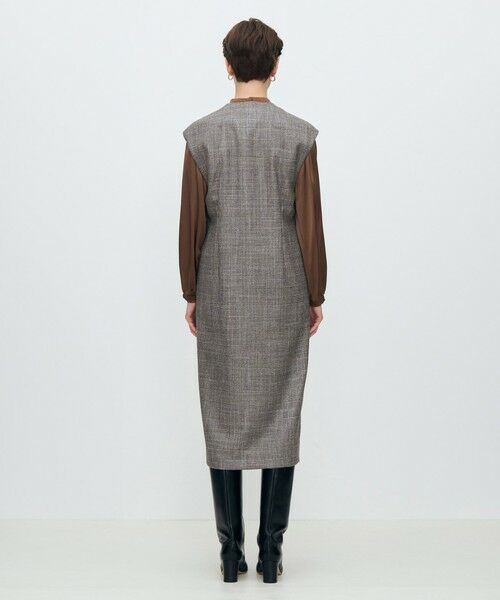 TOMORROWLAND / トゥモローランド ミニ丈・ひざ丈ワンピース | SILK AIR GLEN CHECK ジレワンピース | 詳細3