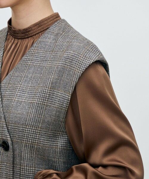 TOMORROWLAND / トゥモローランド ミニ丈・ひざ丈ワンピース | SILK AIR GLEN CHECK ジレワンピース | 詳細5