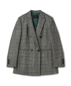 美品✨グレースクラス テーラードジャケット ダブル ツイード グレンチェック 秋 otonaMUSE11月号掲載】ループツイードグレンチェック