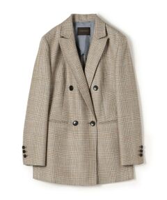 TOMORROWLAND / トゥモローランド テーラードジャケット | SILK AIR GLEN CHECK ダブルブレストジャケット